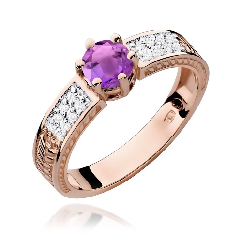 Pierścionek W0075 Ametyst 0,50ct różowe złoto