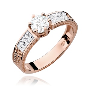 Pierścionek W0075 Biały Szafir 0,60ct różowe złoto