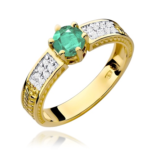 Bague W0075 Émeraude 0,50ct Or jaune