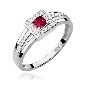 Pierścionek W0271 Rubin 0,20ct białe złoto