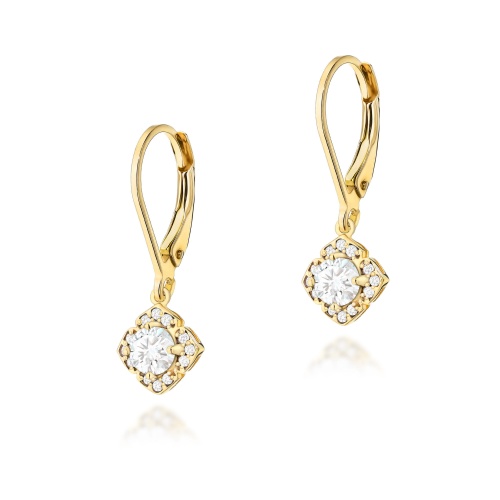 Boucles d’oreilles K0571 Diamant de laboratoire 2 x 0,25ct Or jaune