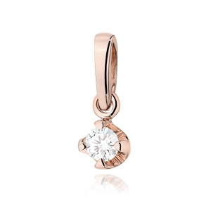 Zawieszka Z0034 Diament 0,08ct różowe złoto