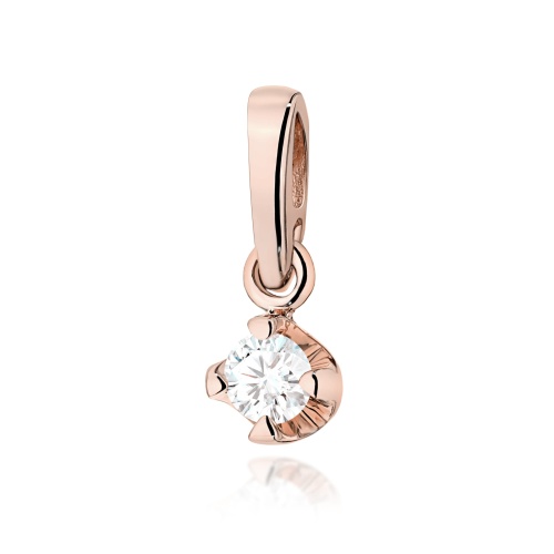 Pendentif Z0034 Diamant 0,08ct Or rose