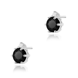 Kolczyki K0076 Czarny Diament 2 x 0,50ct białe złoto