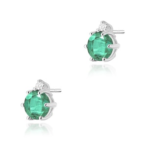 Kolczyki K0076 Szmaragd 2 x 0,50ct białe złoto
