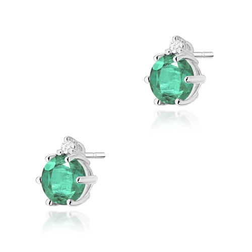 Kolczyki K0076 Szmaragd 2 x 0,50ct białe złoto