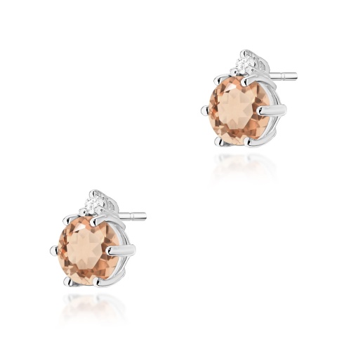 Kolczyki K0076 Morganit 2 x 0,40ct białe złoto