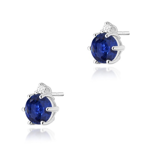Kolczyki K0076 Szafir 2 x 0,50ct białe złoto