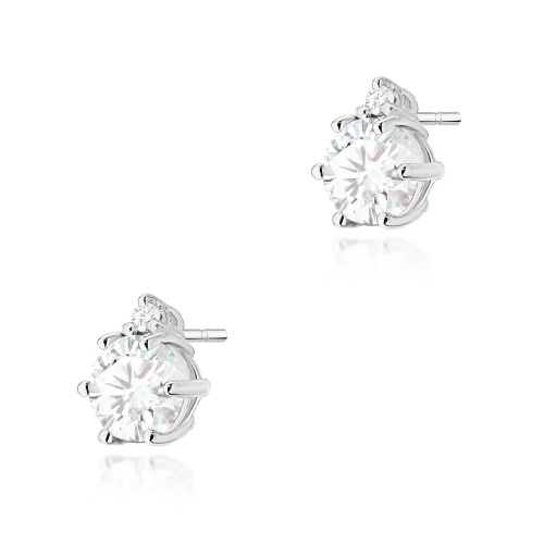 Kolczyki K0076 Biały Szafir 2 x 0,60ct białe złoto