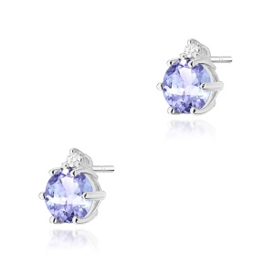 Kolczyki K0076 Tanzanit 2 x 0,50ct białe złoto