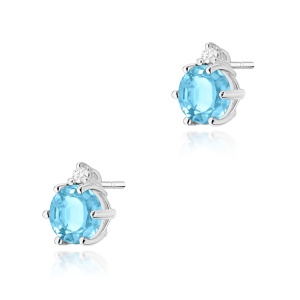 Kolczyki K0076 Topaz Swiss 2 x 0,50ct białe złoto