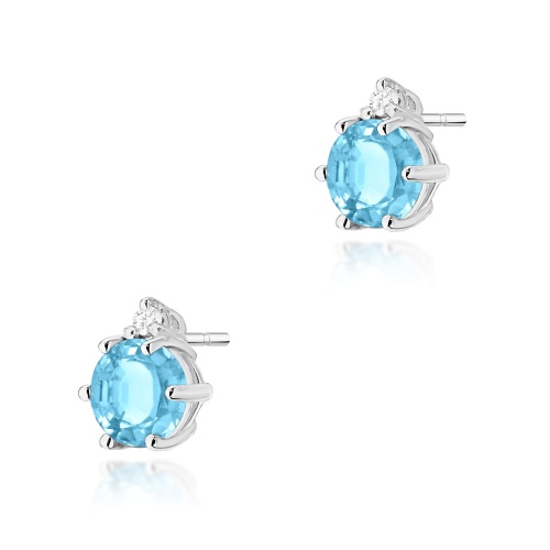 Kolczyki K0076 Topaz Swiss 2 x 0,50ct białe złoto