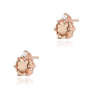 Kolczyki K0076 Morganit 2 x 0,40ct różowe złoto
