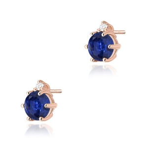 Kolczyki K0076 Szafir 2 x 0,50ct różowe złoto
