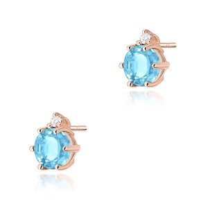 Kolczyki K0076 Topaz Swiss 2 x 0,50ct różowe złoto