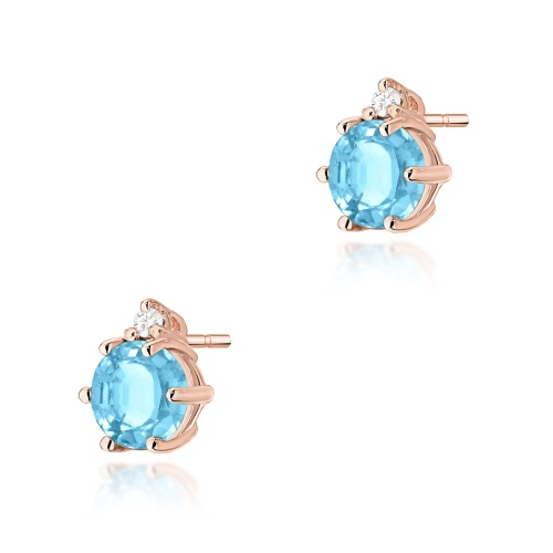 Kolczyki K0076 Topaz Swiss 2 x 0,50ct różowe złoto