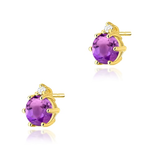 Boucles d’oreilles K0076 Améthyste 2 x 0,50ct Or jaune