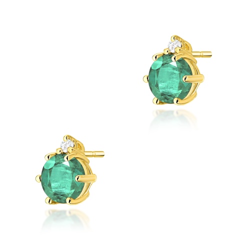 Boucles d’oreilles K0076 Émeraude 2 x 0,50ct Or jaune