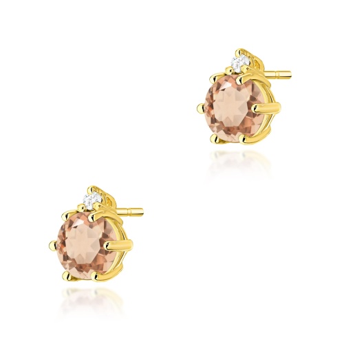 Boucles d’oreilles K0076 Morganite 2 x 0,40ct Or jaune