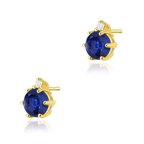 Ohrringe K0076 Saphir 2 x 0,50ct Gelbgold
