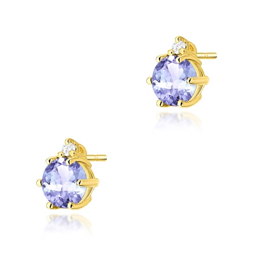 Boucles d’oreilles K0076 Tanzanite 2 x 0,50ct Or jaune