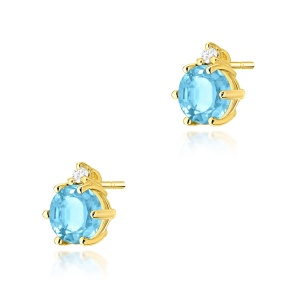 Kolczyki K0076 Topaz Swiss 2 x 0,50ct żółte złoto