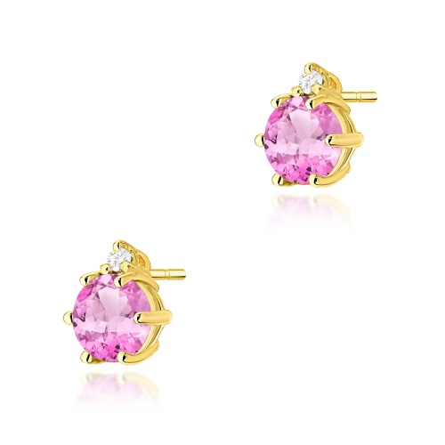Ohrringe K0076 Rosa Topas 2 x 0,60ct Gelbgold