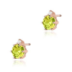Kolczyki K0076 Oliwin 2 x 0,60ct różowe złoto sztyft zakręcany