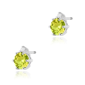 Kolczyki K0076 Oliwin 2 x 0,60ct białe złoto sztyft zakręcany