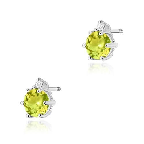Kolczyki K0076 Oliwin 2 x 0,60ct białe złoto sztyft zakręcany