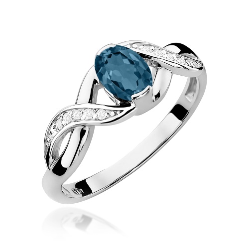 Gyűrű W0028 Topáz London Blue 0,50ct Fehér arany