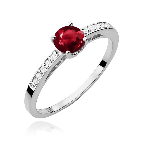 Pierścionek W0066 Granat 0,60ct białe złoto