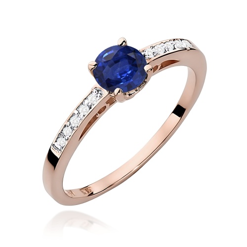 Pierścionek W0066 Szafir 0,50ct różowe złoto