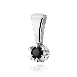Zawieszka Z0032 Czarny Diament 0,12ct białe złoto