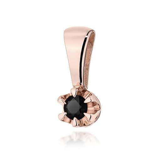 Pendentif Z0032 Diamant noir 0,12ct Or rose