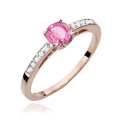 Prsteň W0066 Topás Ružový 0,60ct Ružové zlato