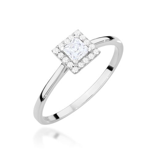 Pierścionek W0590 Diament Laboratoryjny 0,23ct białe złoto