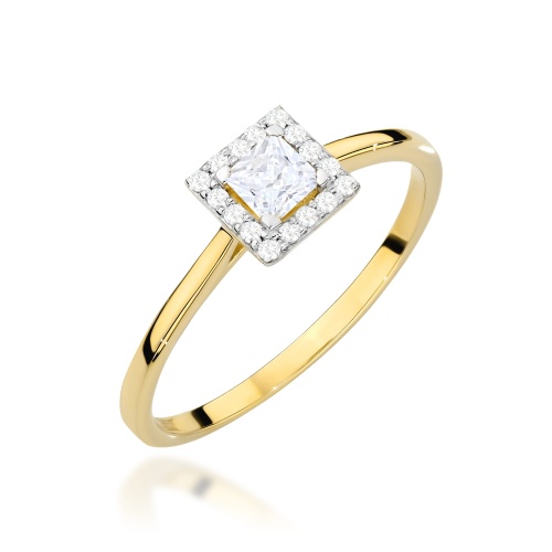 Pierścionek W0590 Diament Laboratoryjny 0,23ct żółte złoto