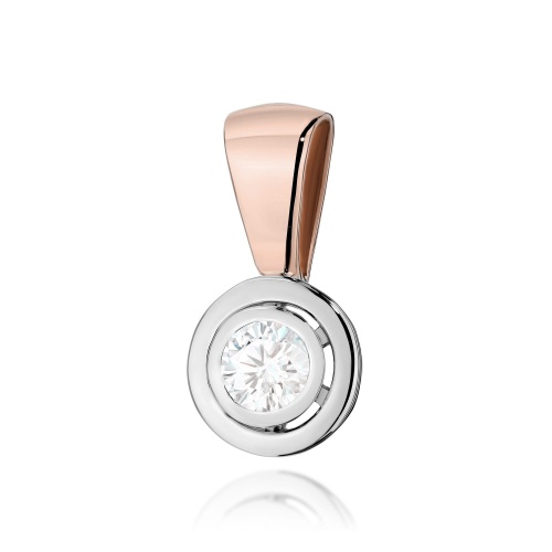 Pendentif Z0294 Diamant de laboratoire 0,20ct Or rose