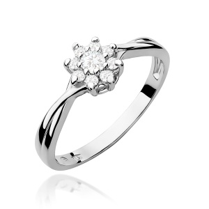 Pierścionek W0072 Diament 0,10ct białe złoto