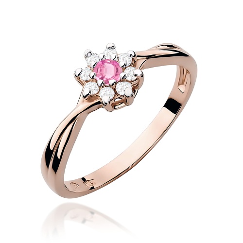 Prsteň W0072 Topás 0,15ct ružové zlato