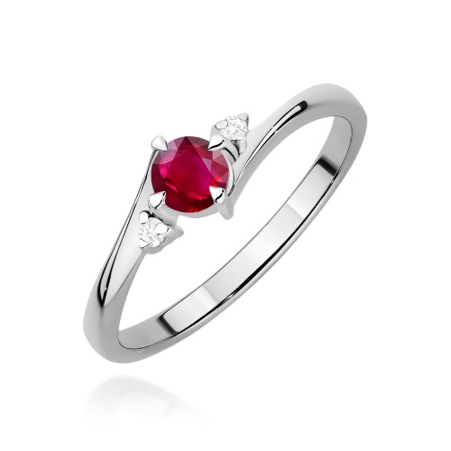Bague W0346B Rubis 0,30ct Or blanc