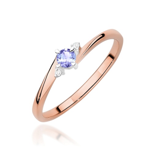 Pierścionek W0346 Tanzanit 0,15ct różowe złoto