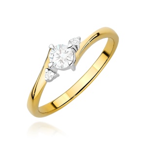 Pierścionek W0346B Diament 0,25ct żółte złoto