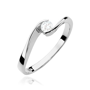Pierścionek W0160 Diament Laboratoryjny 0,13ct białe złoto