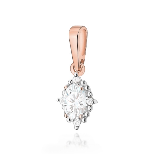 Pendentif Z0512 Diamant de laboratoire 0,25ct Or rose