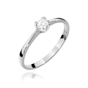 Pierścionek W0047 Diament 0,10ct białe złoto