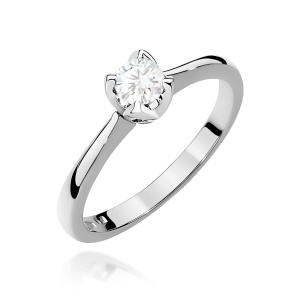 Pierścionek W0047 Diament 0,30ct białe złoto