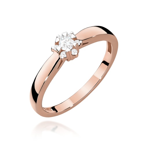 Pierścionek W0061 Diament 0,10ct różowe złoto