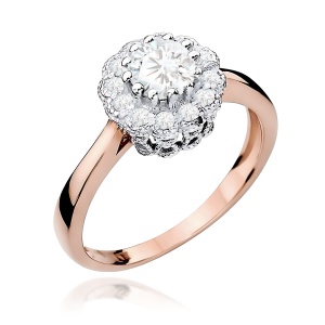 Pierścionek W0284 Diament laboratoryjny 0,50ct różowe złoto